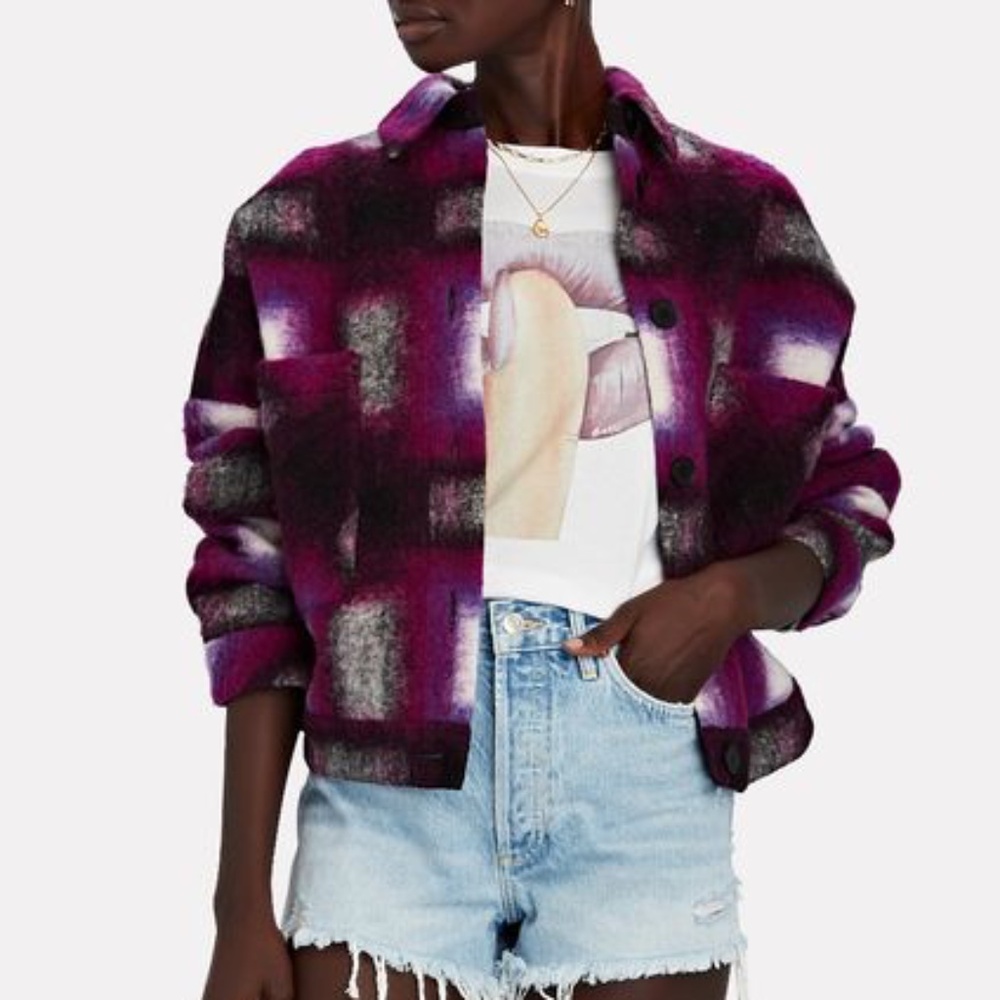 IRO HANZEL MULTICOLOR PLAID OVERSHIRT JACKET